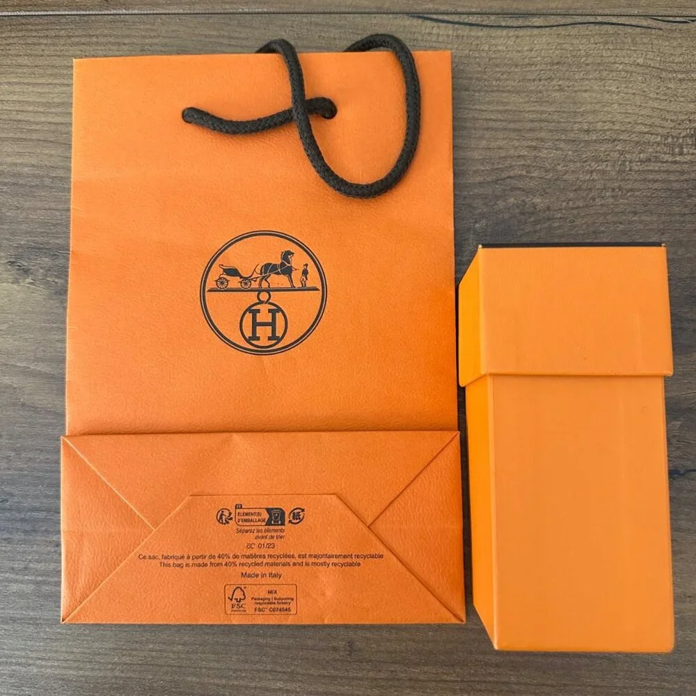 Hermes Gift Box Set Orange & Brown Small Size